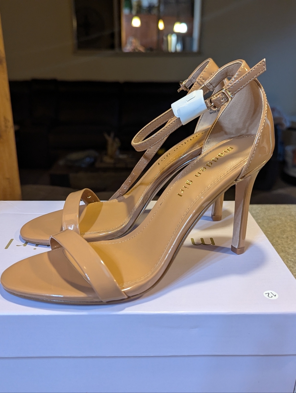 Madden Girl Patent Nude Ankle-Strap Stilettos
